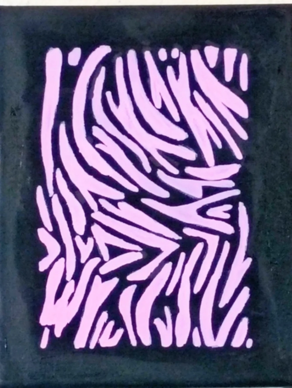 Pink Zebra Stripe Acrylic Painting 8x10 Original Canvas Wall Art Decor - Picture 2 of 2